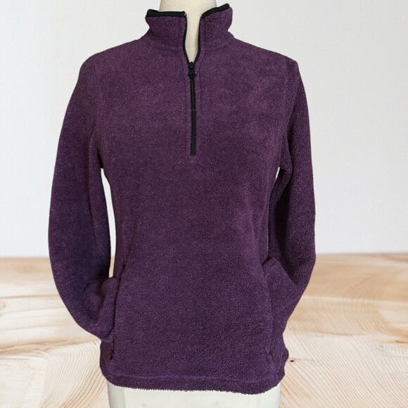 ALPS Deep Pile Purple Fleece 1/4 Zip Sweater Top Sz S Womens Ski Board Outdoors - Picture 2 of 8